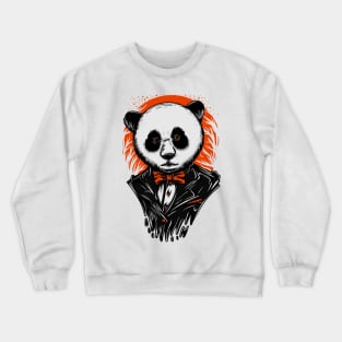 Smart Panda Suit Black Orange Crewneck Sweatshirt